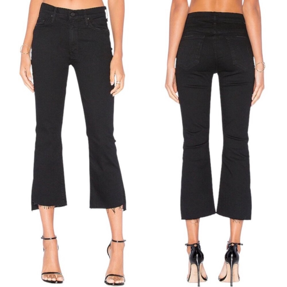 Mother Women’s Black Insider Crop‎ Step Fray Not Guilty Distressed hem 26